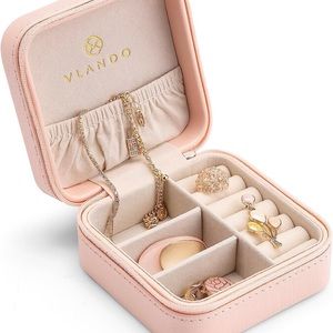 Vlando Macaron Small Travel Jewelry Box - Pink